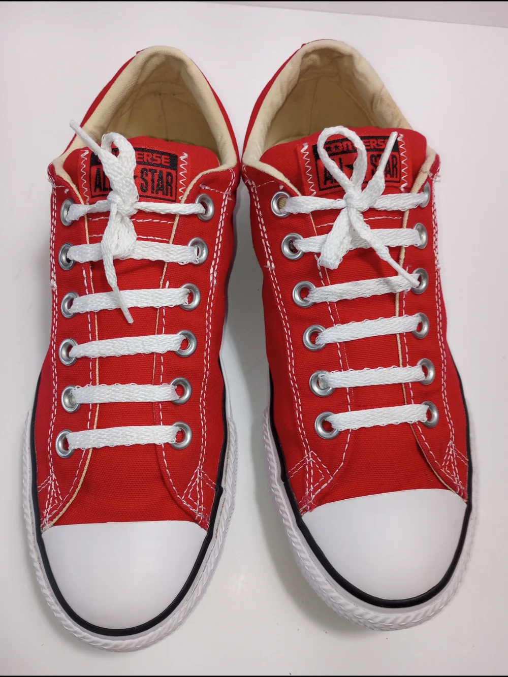 Converse Red Low Top Sneakers with White Accents